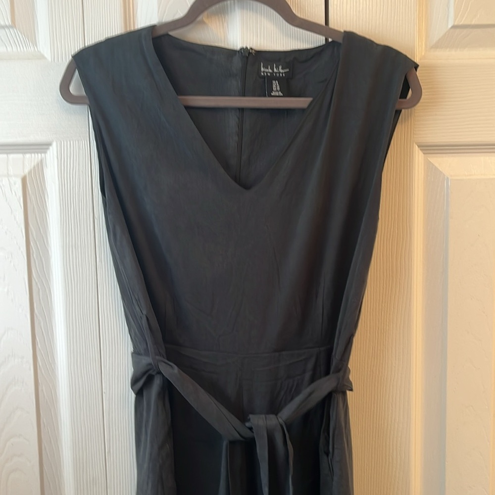 Nicole Miller Charcoal V-Neck Maxi Jumpsuit